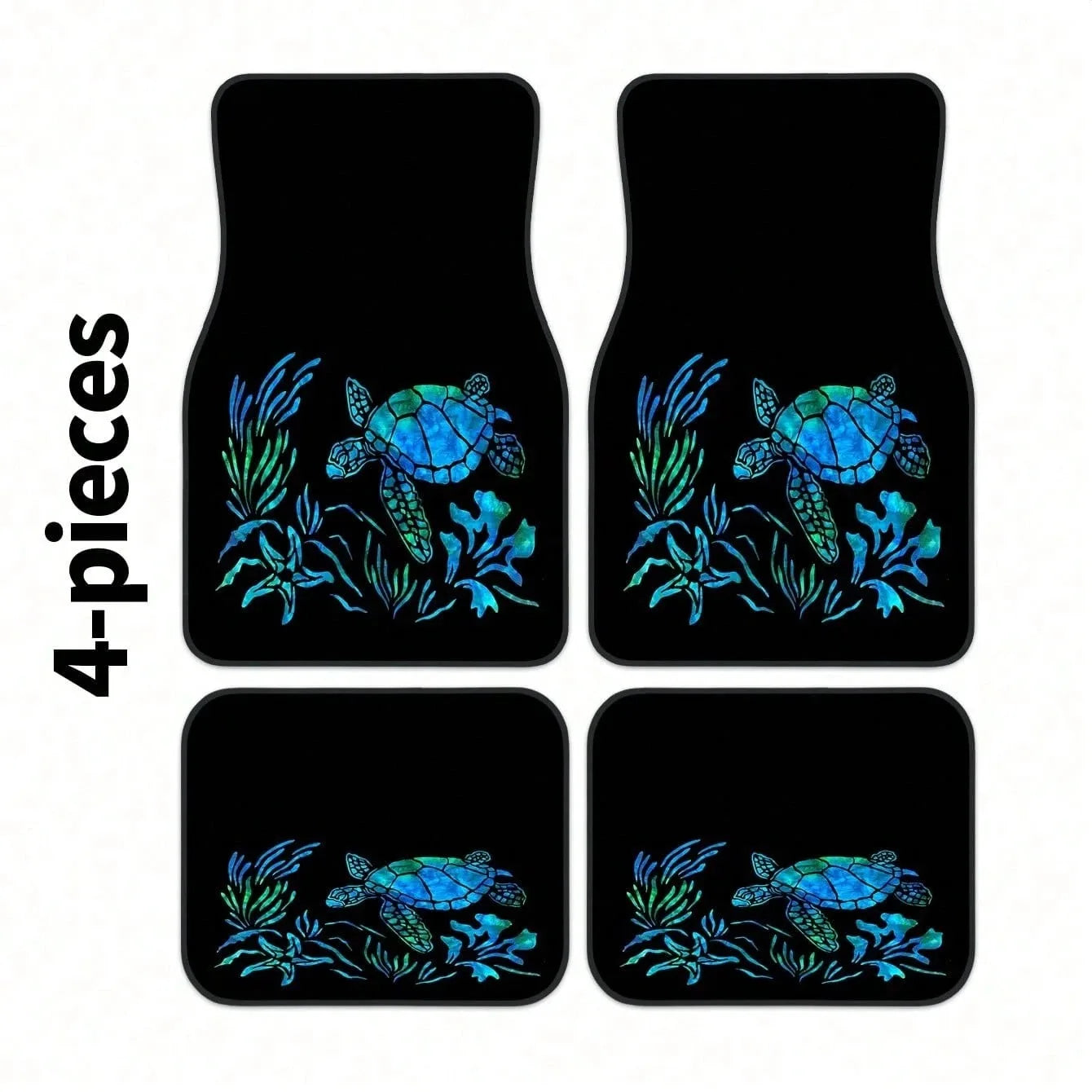 4pcs Leopard Print Car Mats