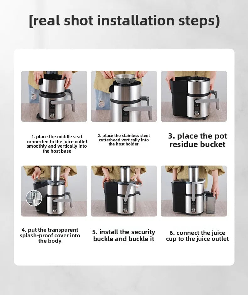 1250W High-Speed Juicer Blender — BPA-Free Stainless Steel, Quiet