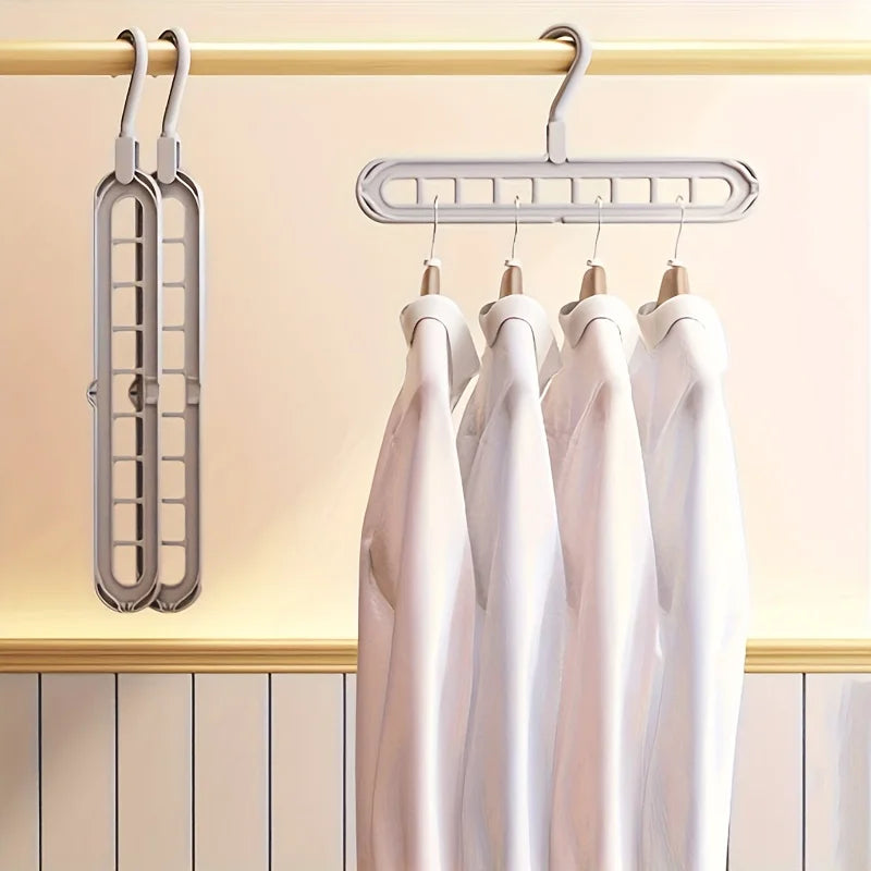 9-Hole Foldable Closet Hangers — Heavy-Duty, Space-Saving (Set of 3)