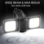 800LM Double-Sided COB LED Rechargeable Keychain Flashlight
