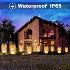 4pcs Skull-Shaped Solar-Powered Night Light Flame Torch