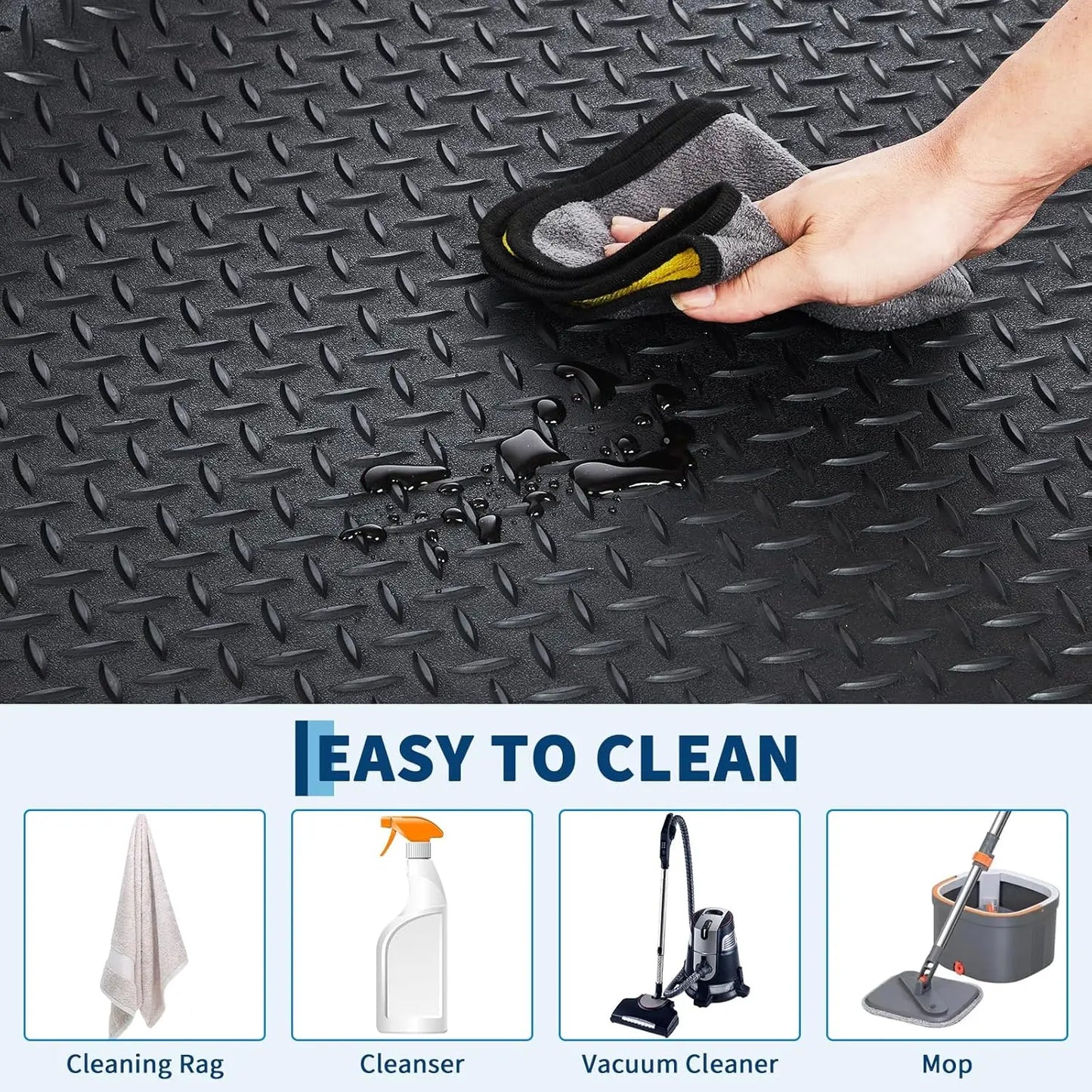 Diamond-Plate PVC Garage Floor Mat