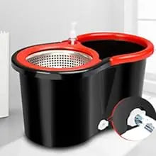 360° Spin Mop & Bucket Set — Self-Wringing, 3 Microfiber Heads