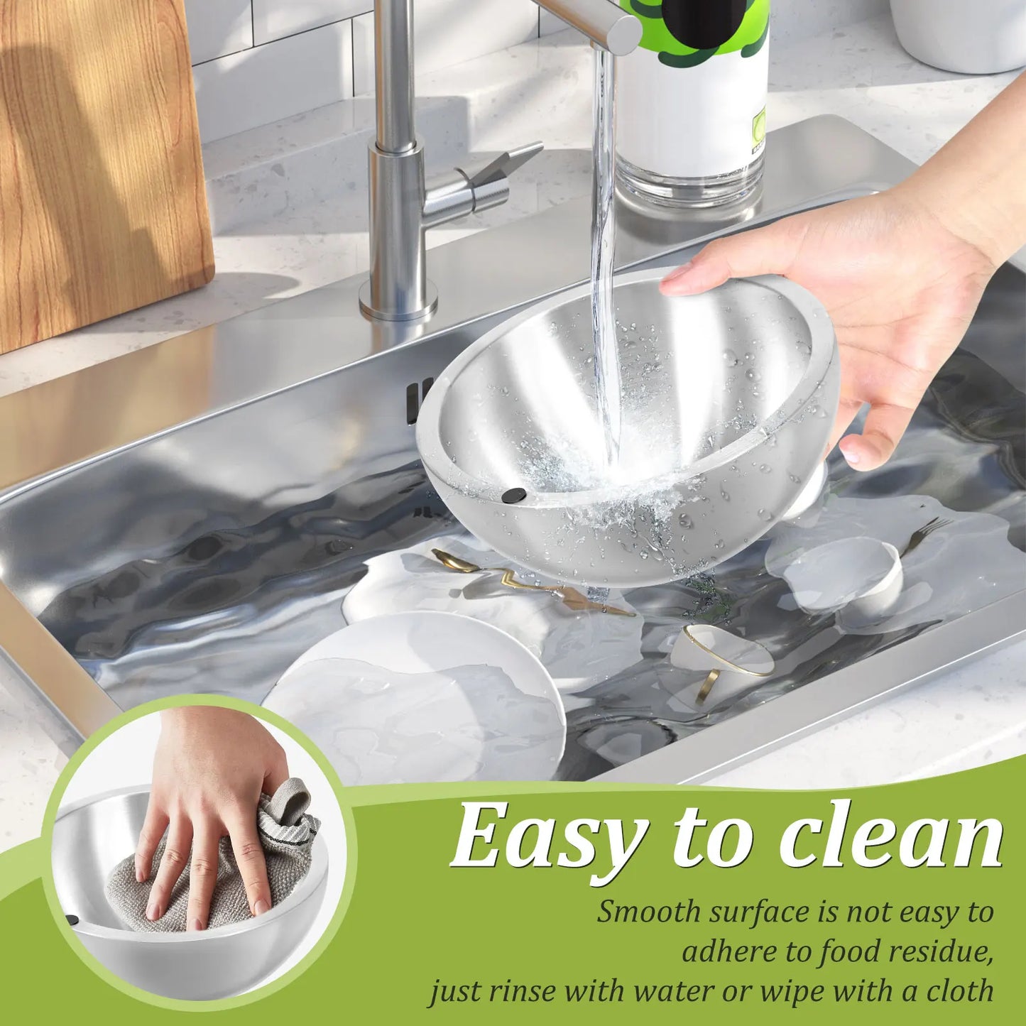 Stainless Steel Chilled Dip Bowl — Double-Walled Ice Cavity, Insulated