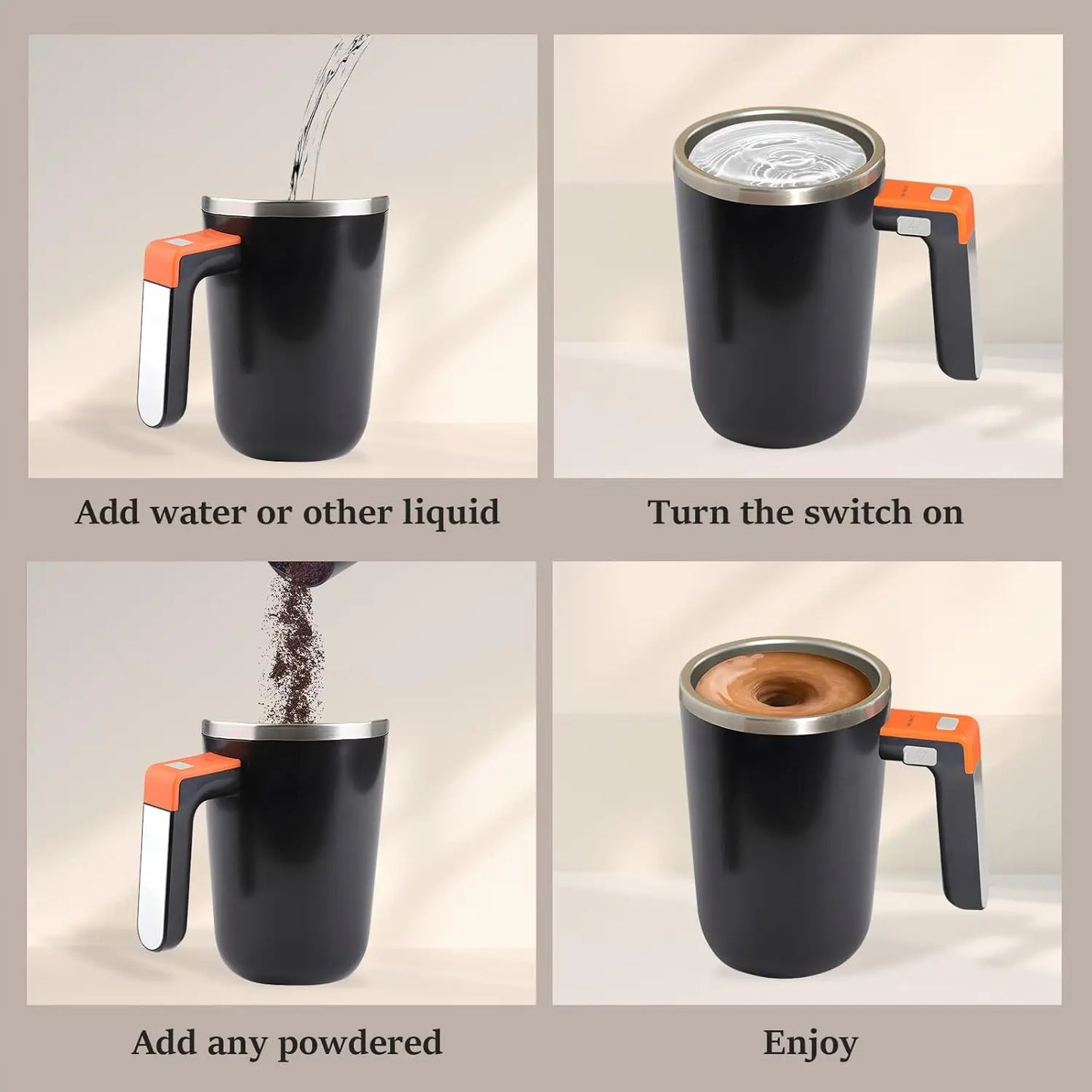 Self-Stirring Coffee Mug — Auto Mixer for Coffee, Milk & Cocoa