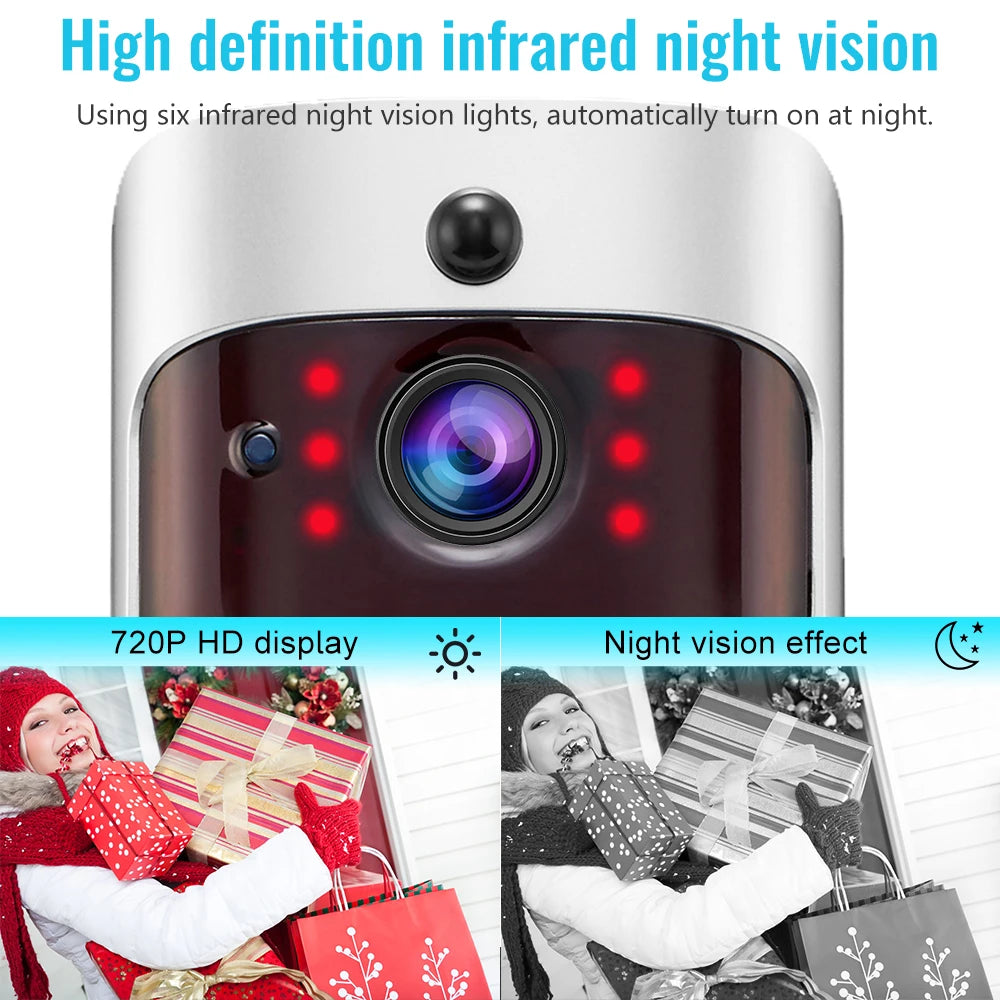 Smart WiFi Video Doorbell — Waterproof, Night Vision, Phone Intercom