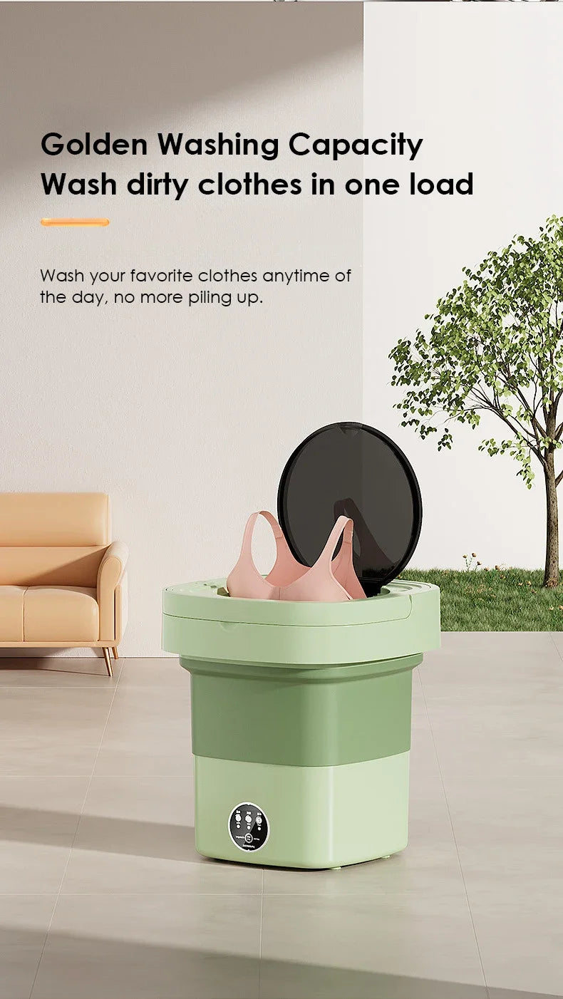 Foldable Portable Washing Machine — 13L, Spin Dryer, Compact