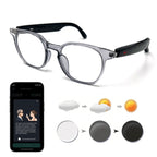 Smart glasses, app translation, color-changing lenses, high-definition voice calls, Hi-Fi music quality, open-ear audio glasses.