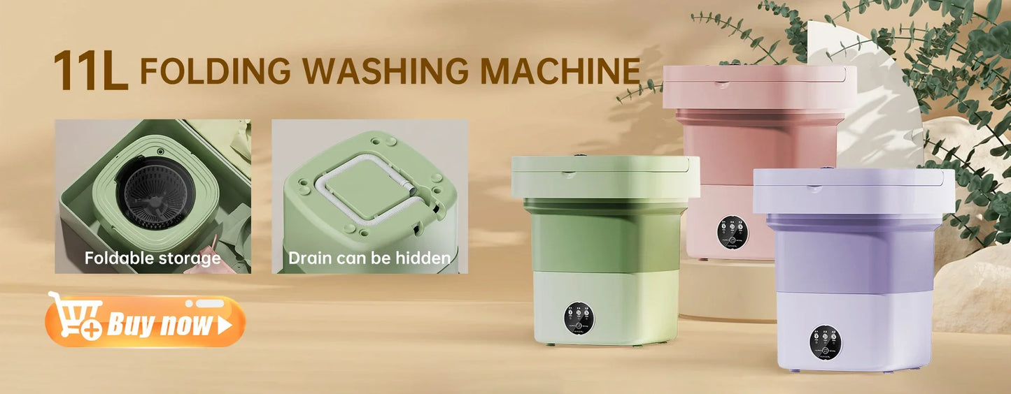 Foldable Portable Washing Machine — 13L, Spin Dryer, Compact