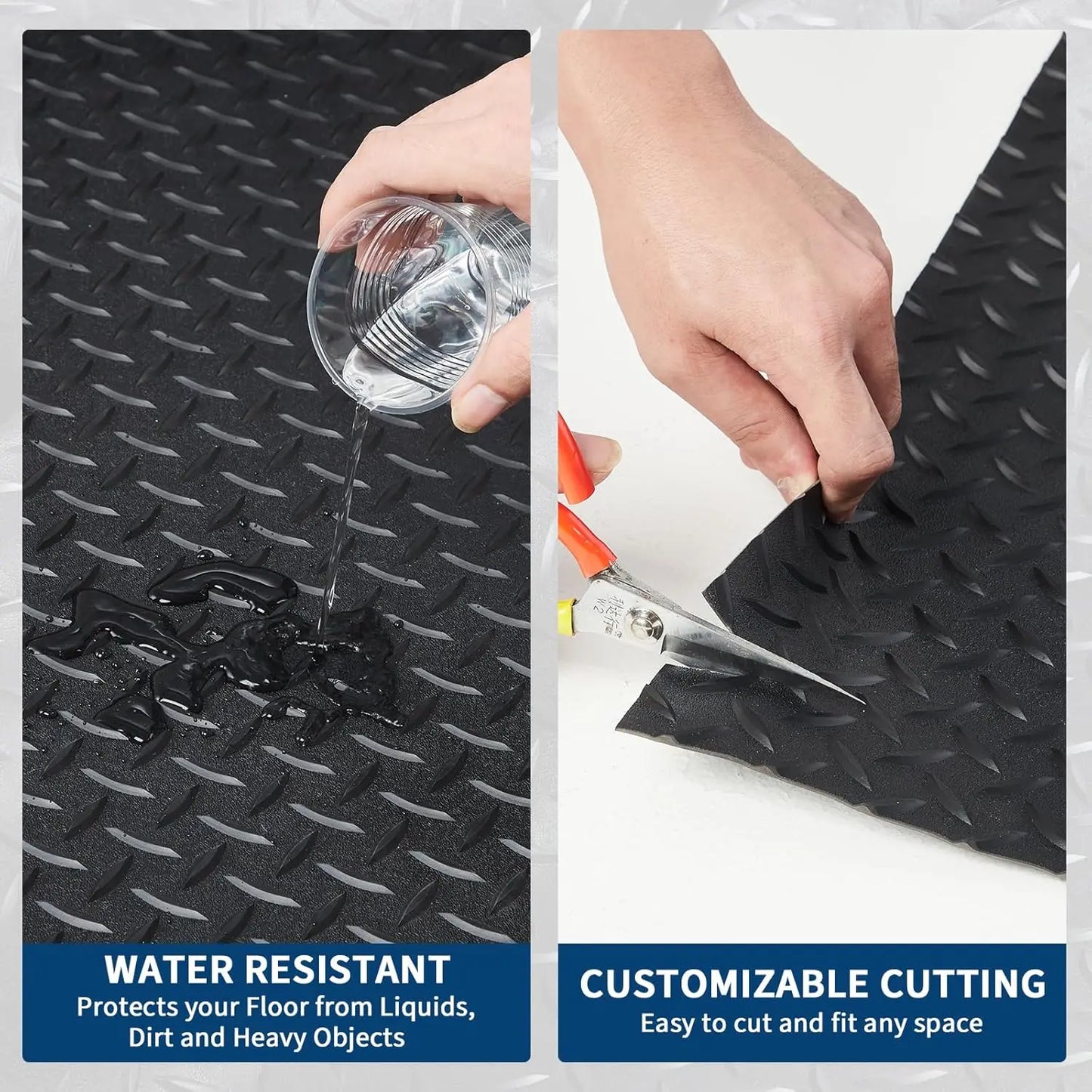 Diamond-Plate PVC Garage Floor Mat