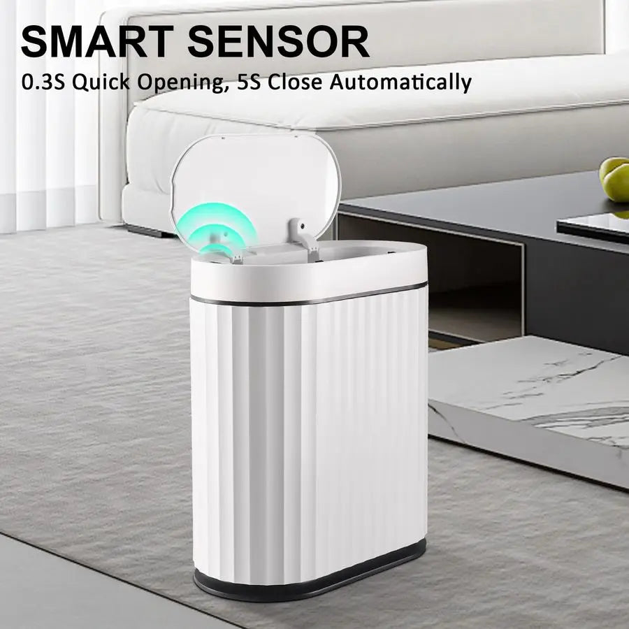 2-Gallon Smart Sensor Bathroom Trash Can — Slim Waterproof Auto Bin