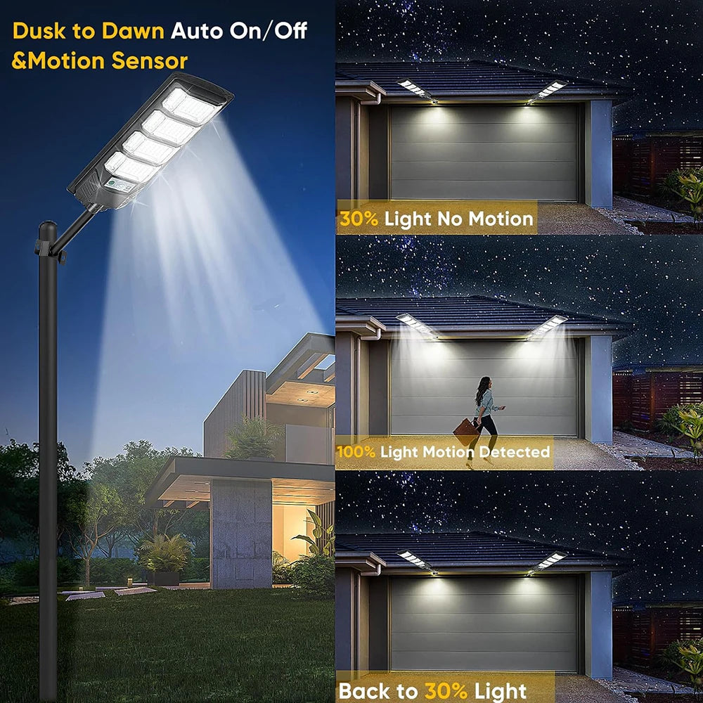 Solar 192-LED Motion Sensor Outdoor Light — Waterproof Garden Lamp