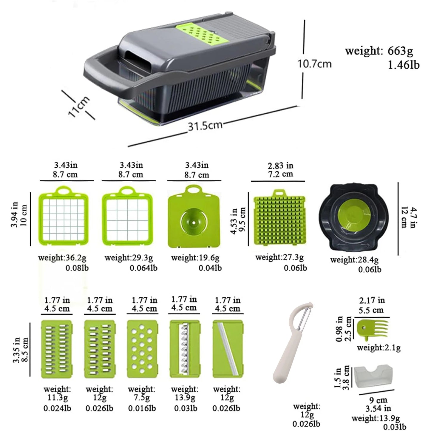 16-in-1 Kitchen Vegetable Chopper & Slicer — Multi Food Cutter