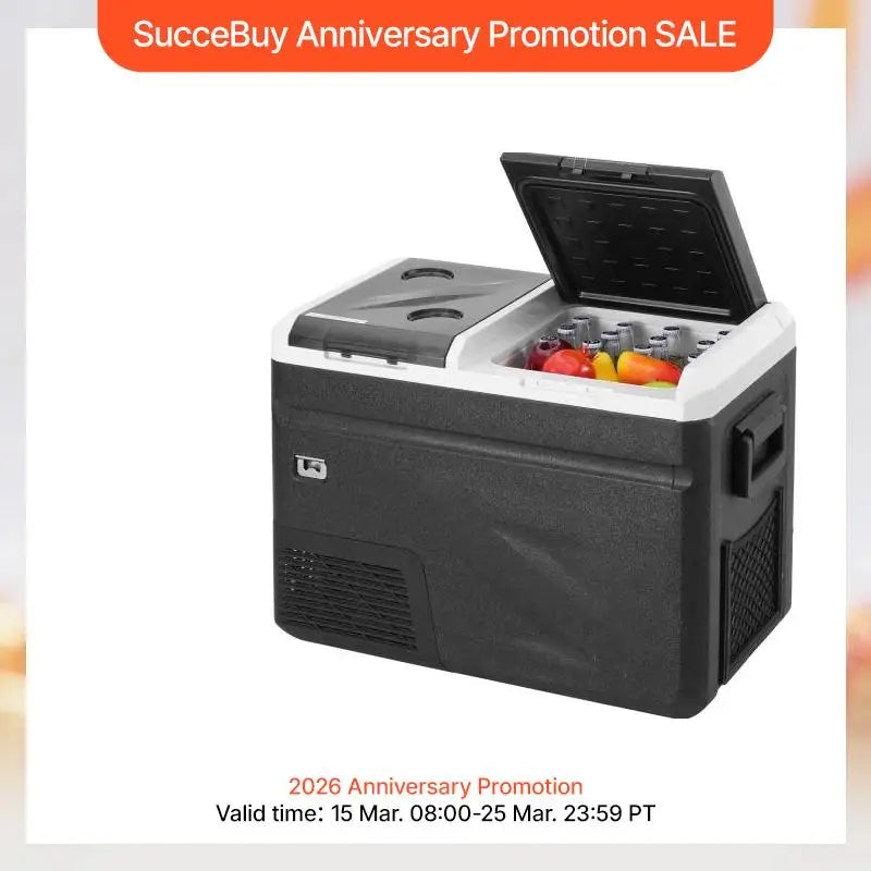 VEVOR Portable 12V Car Refrigerator Dual Zone Freezer 38QT