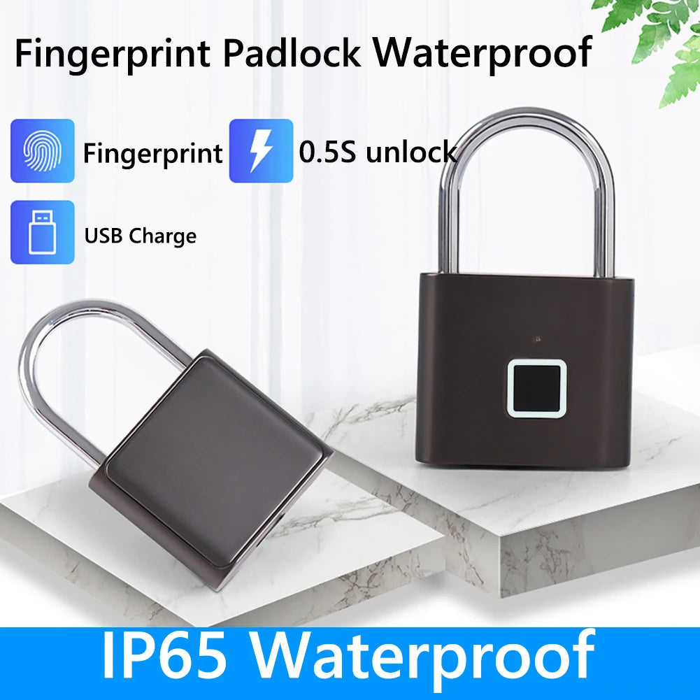 Keyless Fingerprint Lock with Tuya APP Smart Padlock Waterproof Door Lock 0.2sec