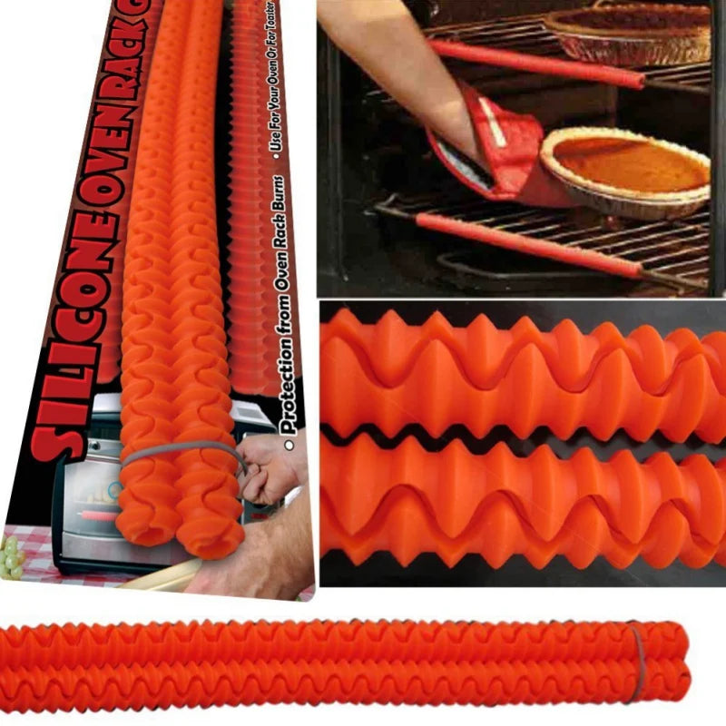 Heat-Resistant Silicone Oven Rack Guard — Burn Protector, Set of 2