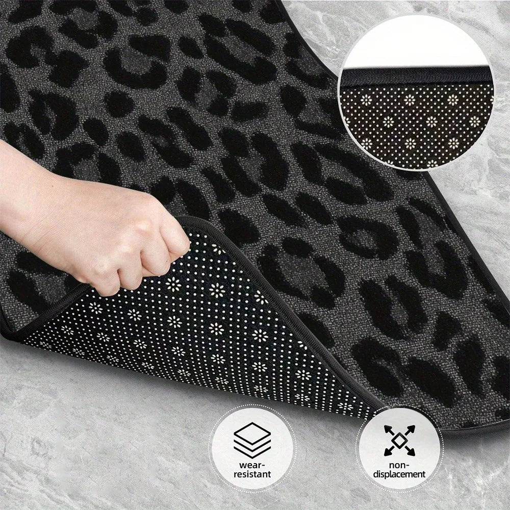 4pcs Leopard Print Car Mats