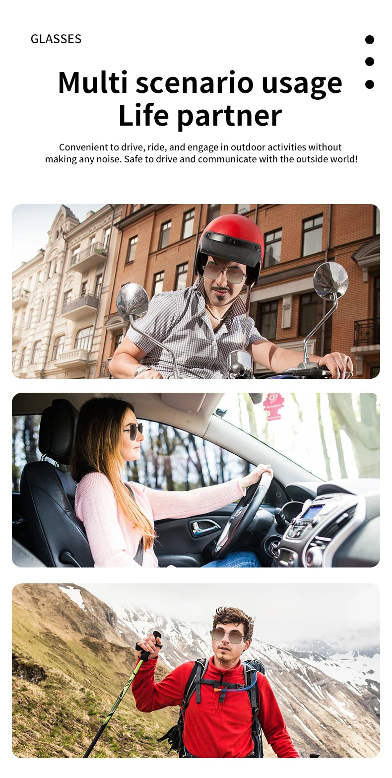 MZ02 Smart Glasses with Speaker Bluetooth Wireless Audio Touch Hands-Free Calling Stereo Music Headphones Smart Sunglasses