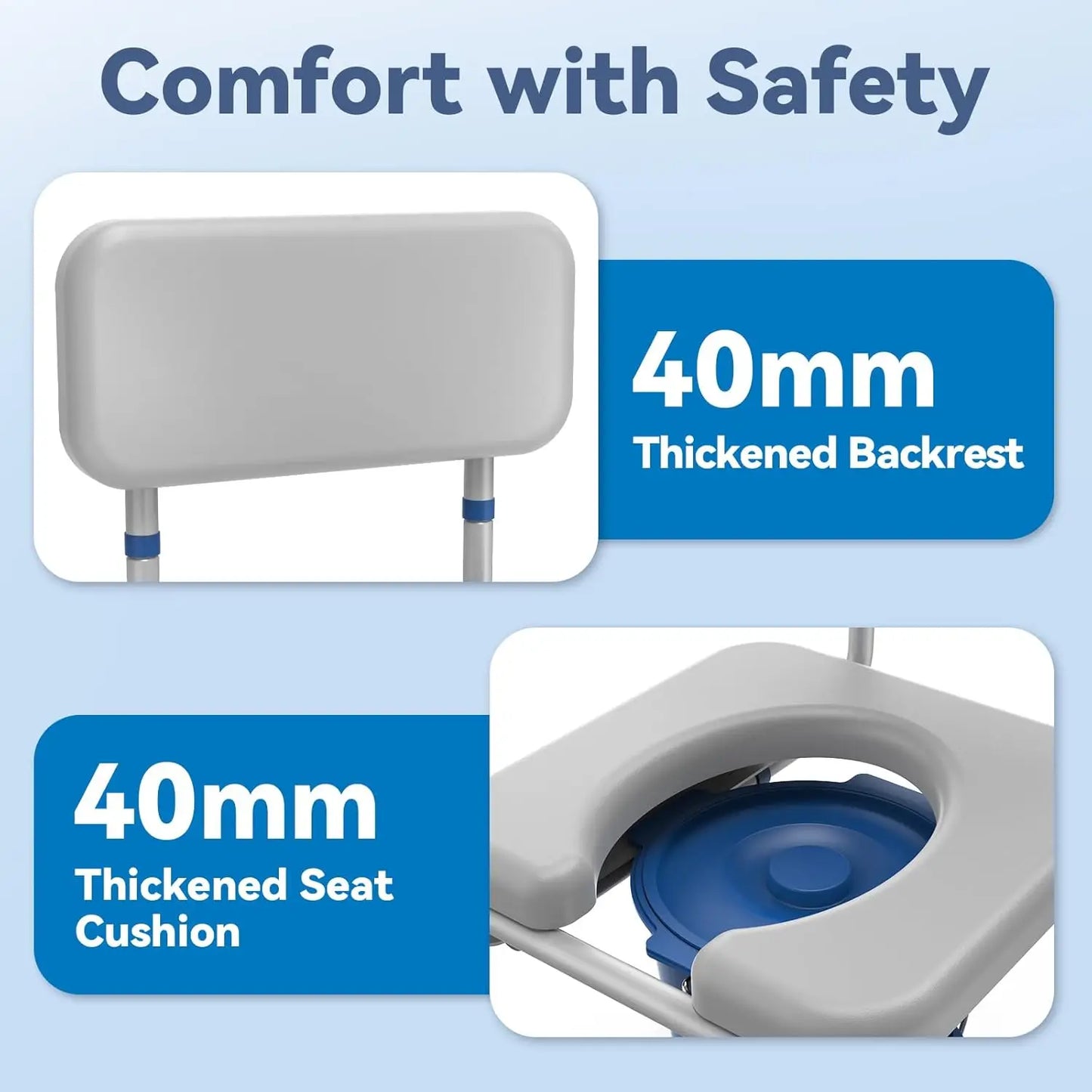 Drop-Arm Bedside Commode — Padded Seat, Adjustable, 500 lb Capacity