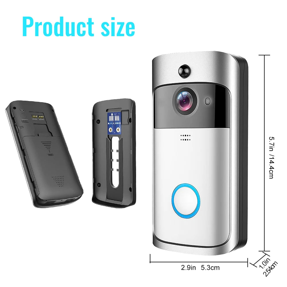 Smart WiFi Video Doorbell — Waterproof, Night Vision, Phone Intercom