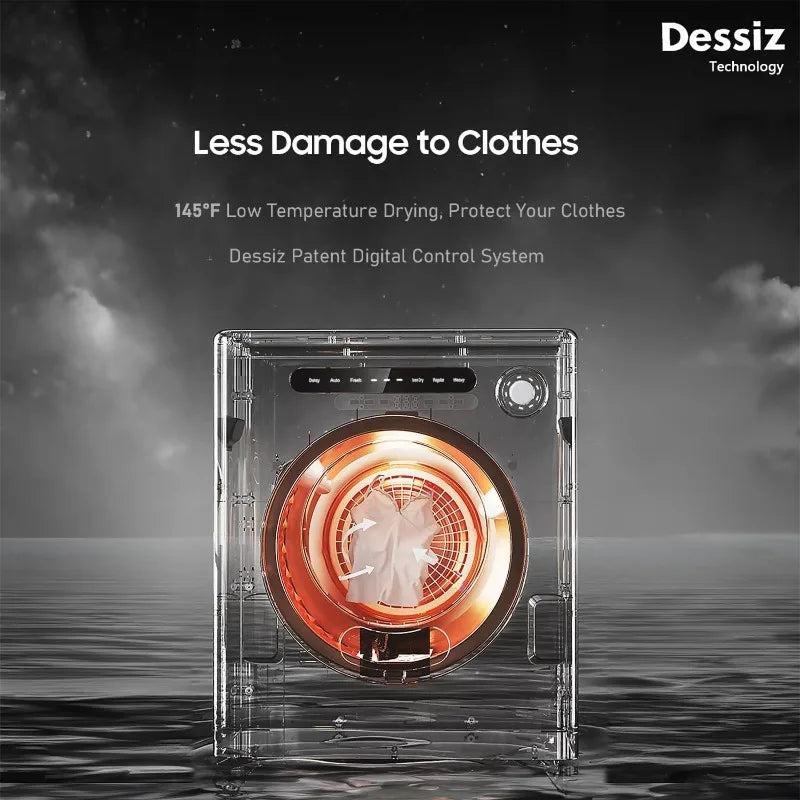 11LBS Compact Dryer with Exhaust Pipe and Electric Dryers with Stainless Steel Tub