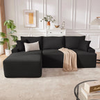 Cloud Sectional Couch, Boneless Sofa for Living Room, Modular Sectional Sofa with Deep Seat, Fluffy Comfy Couch