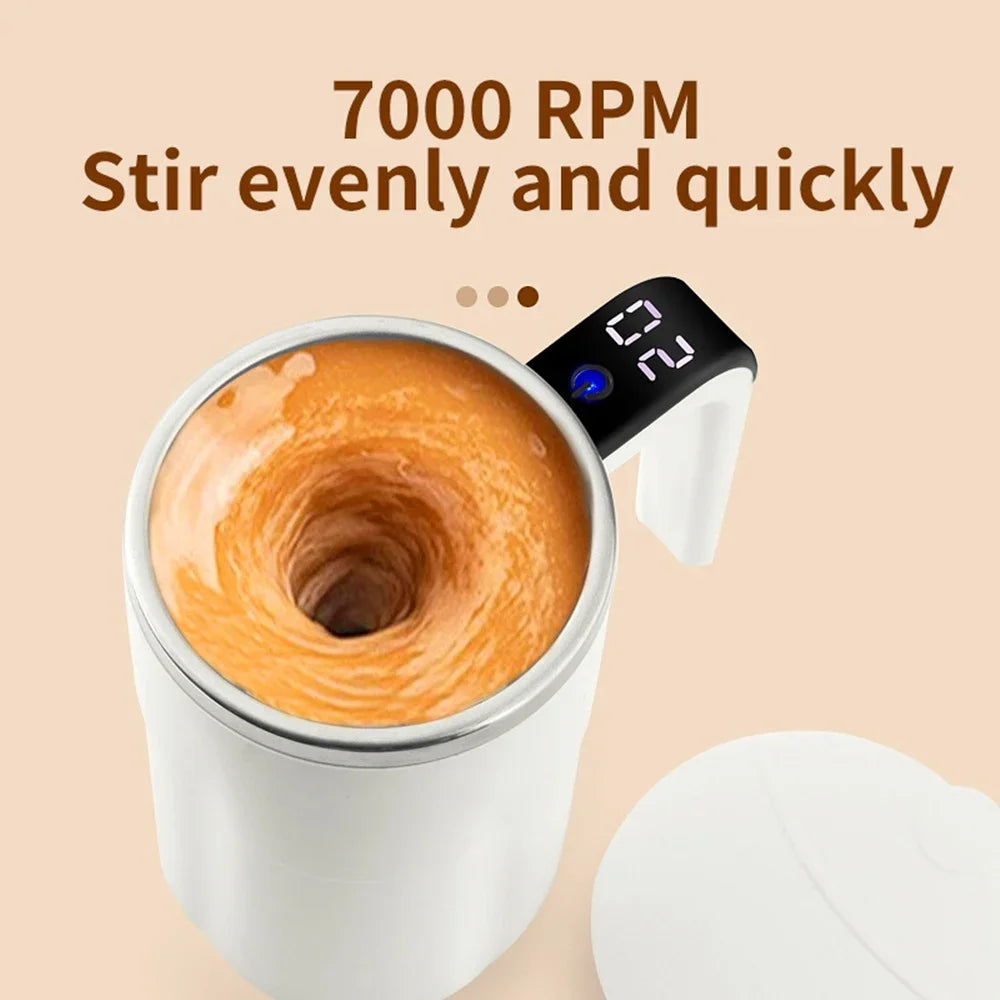 Self-Stirring Magnetic Coffee Mug — 380ml, Stainless Steel