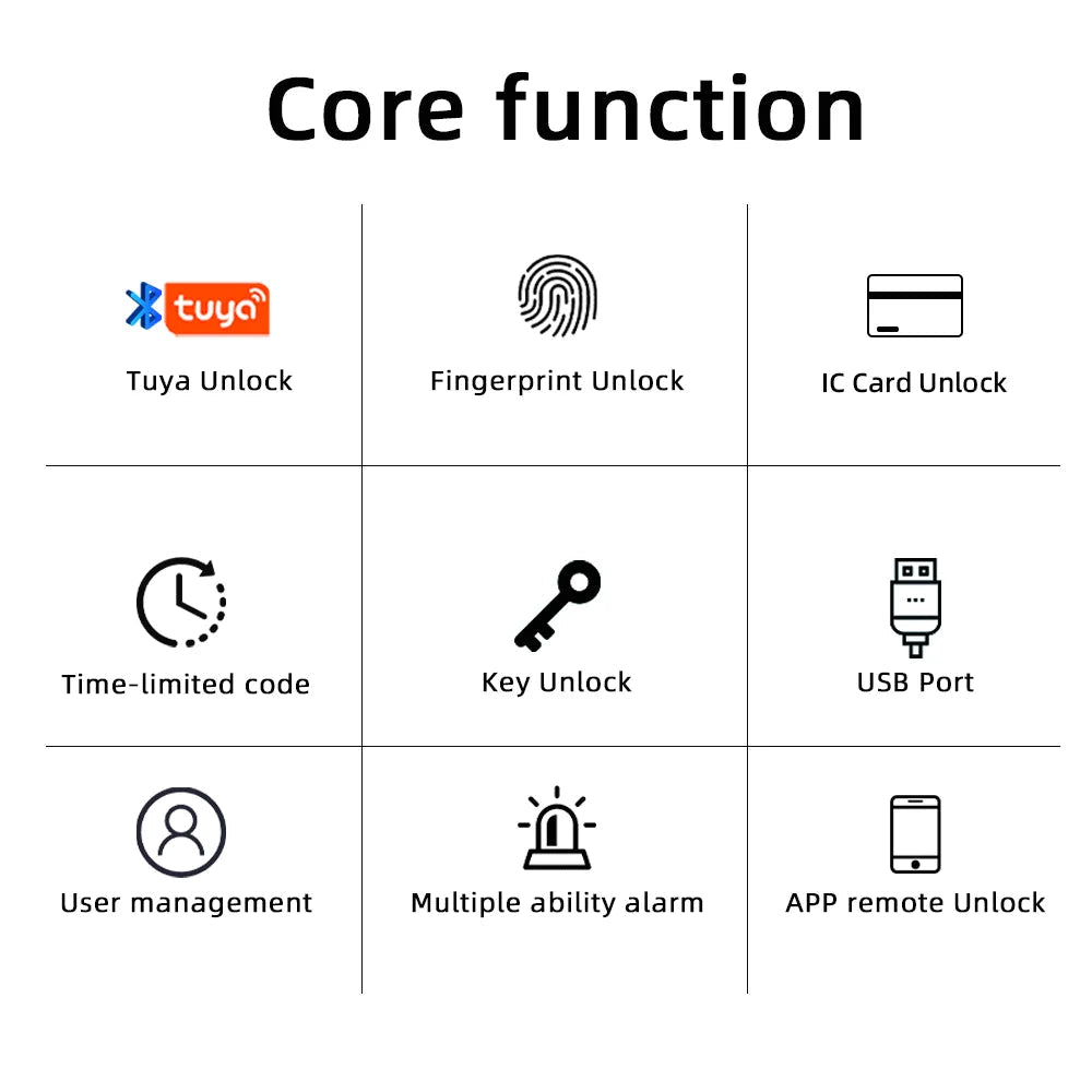 Smart Fingerprint Door Lock Electronic Lock with Password/Key/Card/Tuya APP Unlock - Kart It Up   -  
