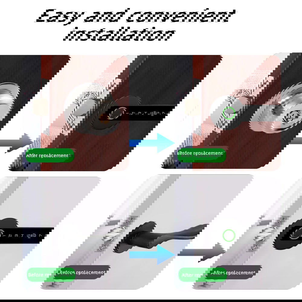 Smart Fingerprint Door Lock Electronic Lock with Password/Key/Card/Tuya APP Unlock - Kart It Up   -  