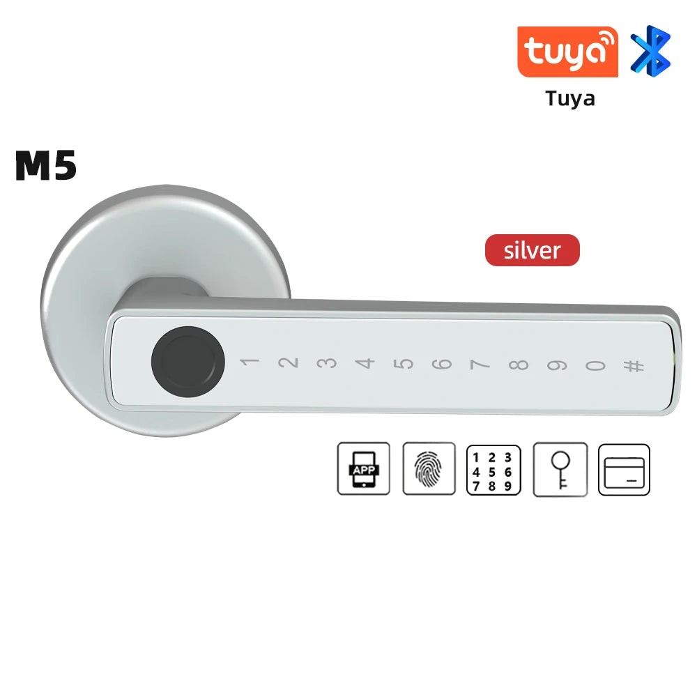 Smart Fingerprint Door Lock Electronic Lock with Password/Key/Card/Tuya APP Unlock - Kart It Up   - 41280612139095 