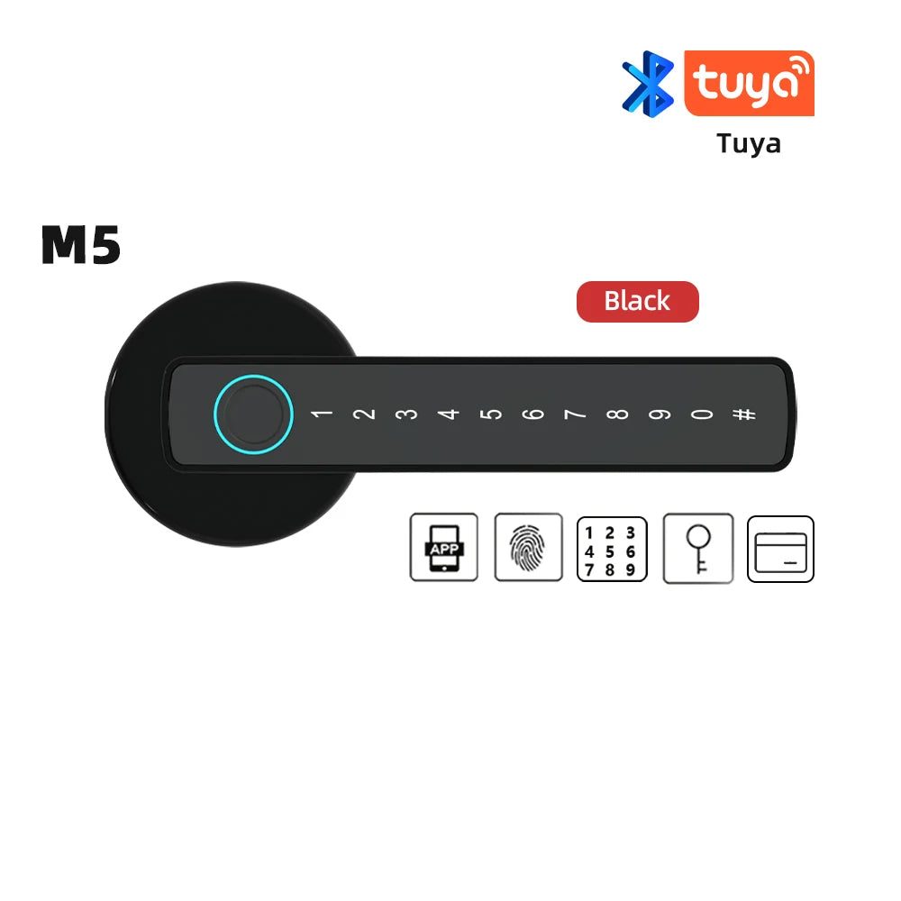 Smart Fingerprint Door Lock Electronic Lock with Password/Key/Card/Tuya APP Unlock - Kart It Up   - 41280612171863 