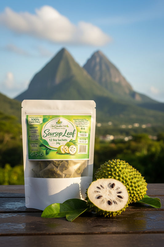 Tea Garden 758 Soursop Leaf Tea | Saint Lucian Herbal Tea | 12 Tea Sachets 24g | Immune Support & Relaxation