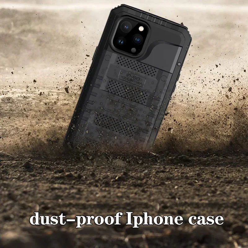 Waterproof Aluminum Metal Phone Case For iPhone 15 14 13 12 11 Pro Max XS XR 8 7 Plus 360 - Kart It Up   -  