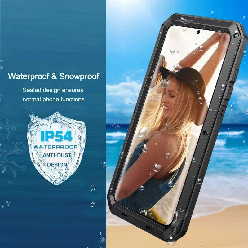 Waterproof Aluminum Metal Phone Case For iPhone 15 14 13 12 11 Pro Max XS XR 8 7 Plus 360 - Kart It Up   -  