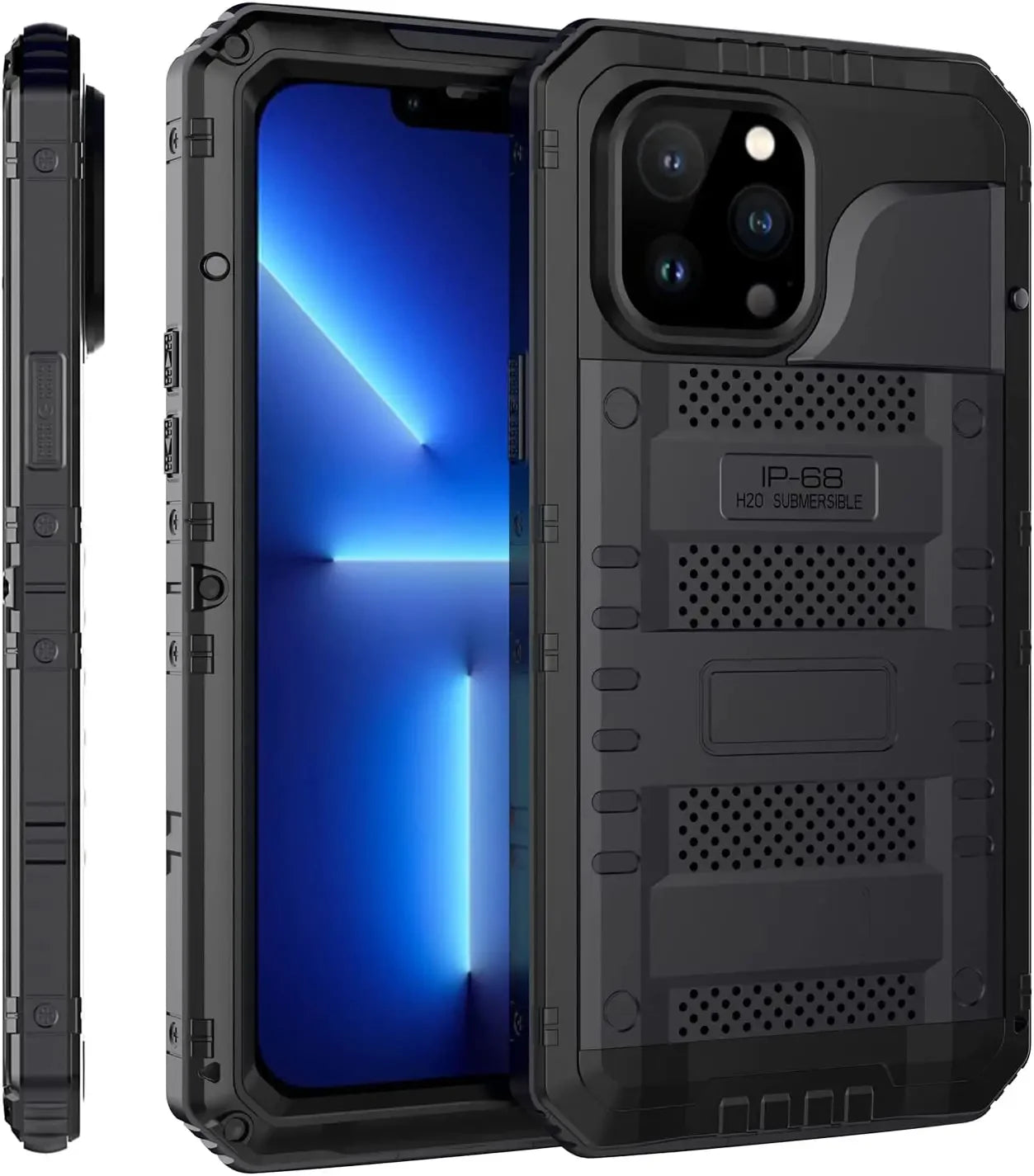 Waterproof Aluminum Metal Phone Case For iPhone 15 14 13 12 11 Pro Max XS XR 8 7 Plus 360 - Kart It Up   - 41280619774039|41280619806807|41280619839575|41280619905111|41280619937879|41280619970647|41280620003415|41280620036183|41280620331095|41280620363863|41280620396631|41280620462167|41280620494935|41280620527703|41280620560471|41280620593239|41280620626007|41280620658775|41280620691543|41280620724311|41280620757079|41280620789847|41280620822615 