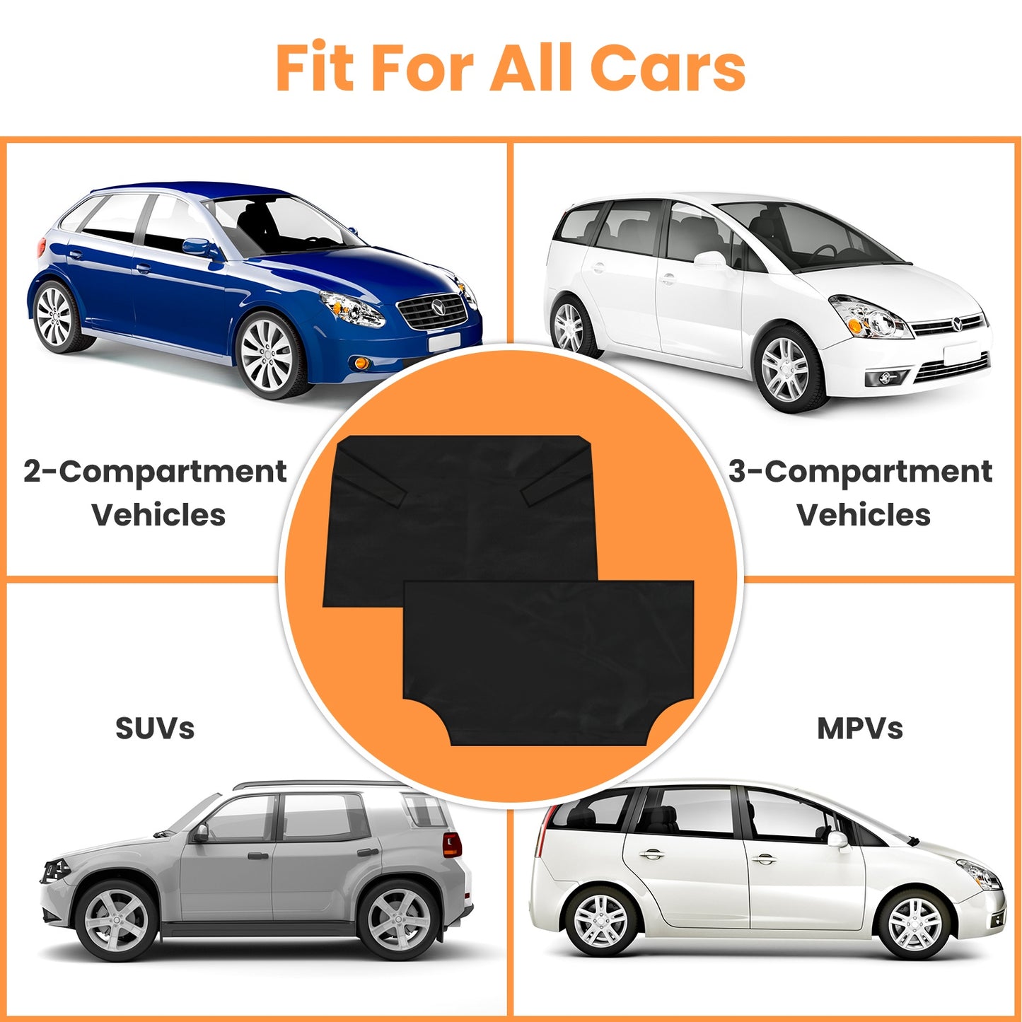 Magnetic Car Windshield Cover Snow Sun Dust Protection for all types of vehicles including SUVs and MPVs.