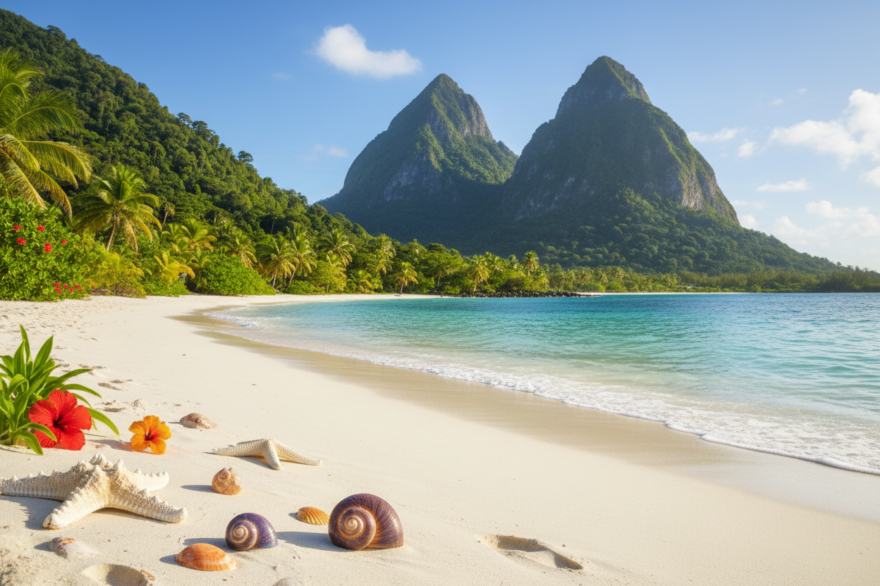 Saint Lucia Pitons Summer Beach